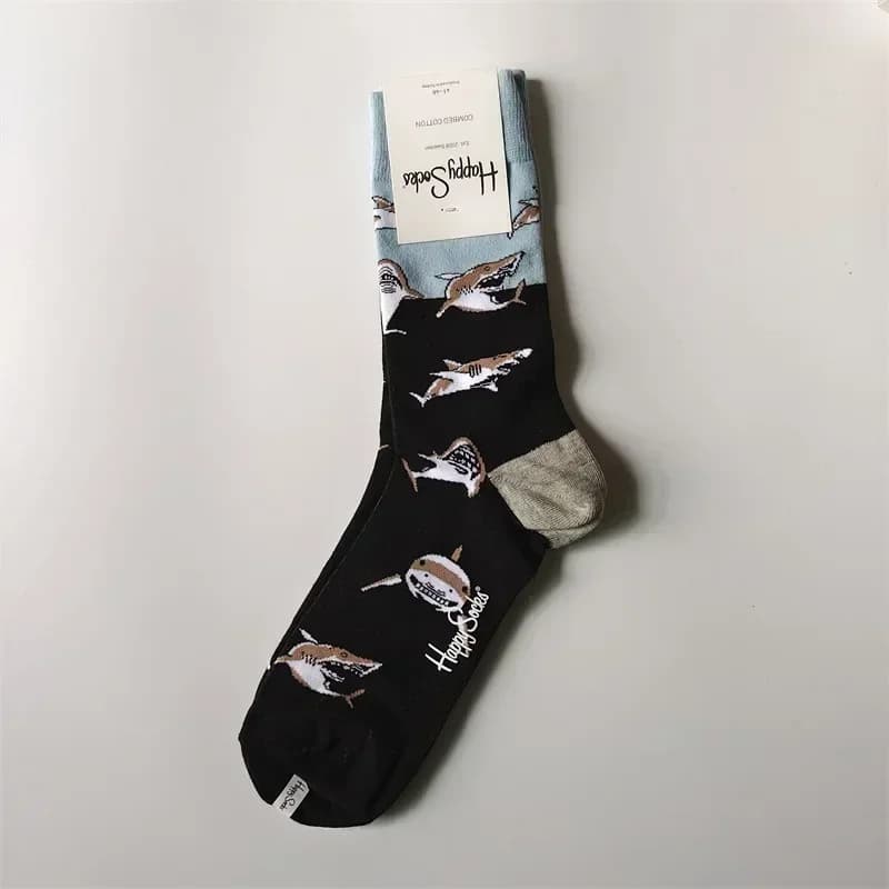 NovaRose Happy Men's Classic Crew Sock Cotton Sports thumbnail 3